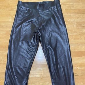 Hue dark brown Leather leggings